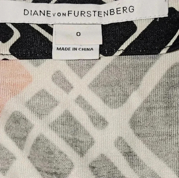 DIANE VON FURSTENBURG DVF 100% Silk Wrap Dress New Julian  Black Orange Sz‎ 0 - Picture 4 of 16